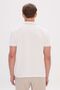 Men's Ecru Standard Fit Regular Cut 100% Cotton Printed Polo Collar T-Shirt - 6