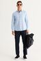 Men's Blue Slim Fit Narrow Cut Classic Collar 100% Cotton Dobby Shirt - 4