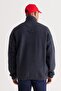 Men's Indigo Melange Loose Fit Fleece Thread High Bato Collar Cotton Sweatshirt - 6