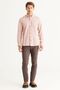 Men's Brown Slim Fit Slim Fit 100% Cotton Dobby Button Collar Casual Shirt - 2