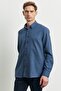 Men's Indigo Slim Fit Slim Fit Button Collar Flannel Lumberjack Shirt - 4