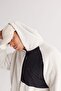 Men's Beige Oversize Loose Cut Hooded Sherpa Fleece Sweatshirt Jacket - 6