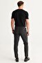 Men's Gray Slim Fit Slim Fit Elastic Waist Flexible Classic Fabric Trousers - 5