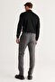 Men's Gray Slim Fit Slim Fit Side Pocket Elastic Waist Classic Fabric Trousers - 6