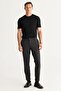 Men's Gray Slim Fit Slim Fit Elastic Waist Flexible Classic Fabric Trousers - 2