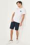 Men's Navy Blue Slim Fit Slim Fit Dobby 100% Cotton Casual Chino Shorts