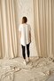 Asymmetric Long T-Shirt Single Piece - White - 5