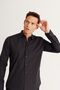 Men's Black Easy-Iron Slim Fit Slim Fit Classic Collar Cotton Shirt - 6