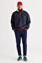 Men's Indigo Melange Loose Fit Fleece Thread High Bato Collar Cotton Sweatshirt - 2