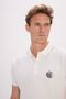 Men's Ecru Standard Fit Regular Cut 100% Cotton Printed Polo Collar T-Shirt - 4
