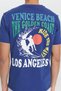 Men's Navy Blue Standard Fit Regular Fit 100% Cotton Printed Crew Neck T-Shirt - 4