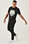 Men's Black Comfort Fit Relaxed Cut Denim Jeans Trousers - 2