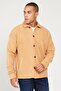 Men's Caramel Oversize Loose Cut Classic Collar Non-Pilling Winter Comfortable Fleece Shirt