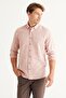 Men's Brown Slim Fit Slim Fit 100% Cotton Dobby Button Collar Casual Shirt - 5