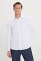 Men's White 2-Piece Slim Fit Slim Cut Cotton Classic Lapel Pearlescent Shirt - 4