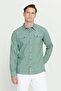 Men's Green Slim Fit Narrow Cut Classic Collar Cotton Shirt