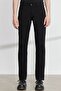 Men's Black Slim Fit Slim Fit 5 Pocket Dobby Flexible Trousers