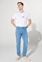 Men's Light Blue Non-Wrinkle Cotton Stretch Denim Jean Trousers Comfort Fit Relaxed Cut - 4