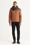 Warm Ultra Light Standard Fit Brown Puffer Men's Coat with Windproof Portable Bag - 4