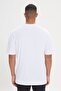 Men's White Long Fit Slim Fit Crew Neck 100% Cotton Printed T-Shirt - 4