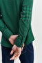 Men's Green-navy blue Slim Fit Narrow Cut Button Collar Gingham Flannel Lumberjack Shirt - 6