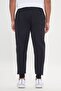 Men's Black Standard Fit Regular Cut 3 Thread Fleece Cotton Comfortable Sweatpants - 6