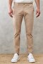Men's Beige Slim Fit Slim Fit Dobby Side Pocket Cotton Flexible Chino Trousers