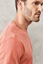 Men's Brick Slim Fit Narrow Cut Crew Neck Cotton T-Shirt - 3