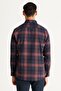 Men's Navy Blue-Claret Red Slim Fit Narrow Cut Button Collar Cotton Shirt - 5