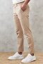 Men's Beige Slim Fit Slim Fit Dobby Side Pocket Cotton Flexible Chino Trousers - 3