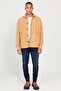 Men's Caramel Oversize Loose Cut Classic Collar Non-Pilling Winter Comfortable Fleece Shirt - 2