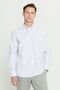 Men's White-Khaki Comfort Fit Relaxed Fit 100% Cotton Classic Collar Dobby Shirt - 3