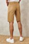 Men's Camel Slim Fit Slim Fit Dobby 100% Cotton Casual Chino Shorts - 5