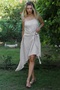 Beige Strappy Washed Buckle-Woven Asymmetrical Casual Cotton Dress - 3