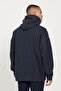 Men's Indigo Melange Oversize Loose Cut 3 Thread Hooded Sweatshirt with Fleece Inside - 8