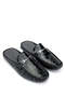 Men's Genuine Leather Black Crocodile Slippers - 2