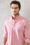 Men's Claret Red Slim Fit Narrow Cut Button Collar 100% Cotton Plain Casual Shirt - 3