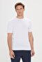 Men's White Standard Fit Normal Cut 100% Cotton Crew Neck Knitwear T-shirt - 3