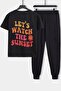Comfortable Design Unisex Lets Watch the Sunset 2-Piece Tracksuit Set