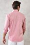 Men's Claret Red Slim Fit Narrow Cut Button Collar 100% Cotton Plain Casual Shirt - 5