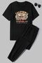 Unisex California Printed 2-Piece Tracksuit Set