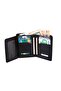 Genuine Leather Unisex Black Wallet Card Holder Sports Model - 2