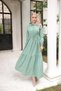 Mint Hijab Dress - Lace-up Waist and Wrap - 4