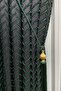 Harmony Series Tasseled Background Curtain Green - Pleated Free - 5