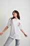 Women's White Travel Printed Oversize T-shirt - 2