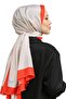 Monogram Shawl - Mink/orange