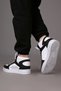 White-black High-top Sports Shoes with Piece Detail - 4