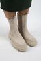 Agatha Women's Genuine Leather Double Sided Elastic Pointed Toe Beige Suede Boots - 4