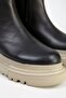 Emma Women's Genuine Leather Black Beige Boots with Double Sides Elastics - 3