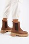 Emma Women's Genuine Leather Double Sided Elastic Tan Boots